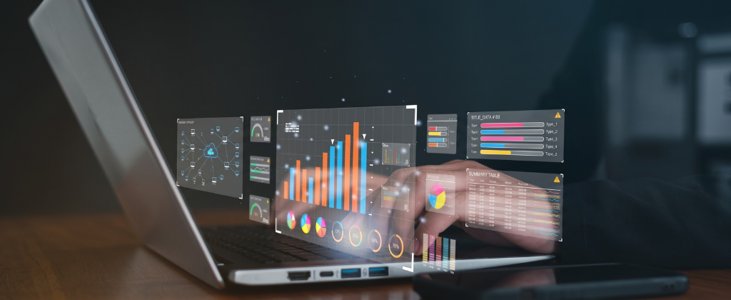 Marketer analyzing real-time AI performance marketing data and campaign metrics.